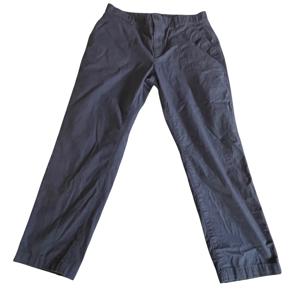 Eddie Bauer Womens Navy Blue Cotton Spandex Straight Leg Chino Pants Size 10